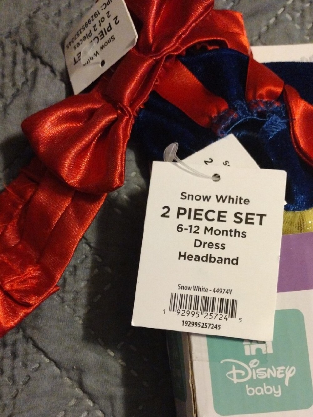 Disney Snow White Infant Dress & Headband - Yellow, Red, Navy - Picture 3 of 8
